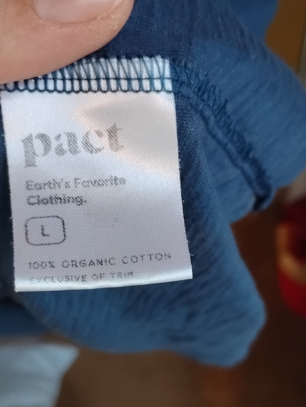 Pact Organic Cotton Relaxed Slub Cotton Tank Maxi - Blue, L - Picture 5 of 5